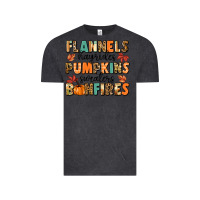 Vintage Black flannels hayrides pumpkinsbonfires Vintage Tee - MaliasSmallBusiness