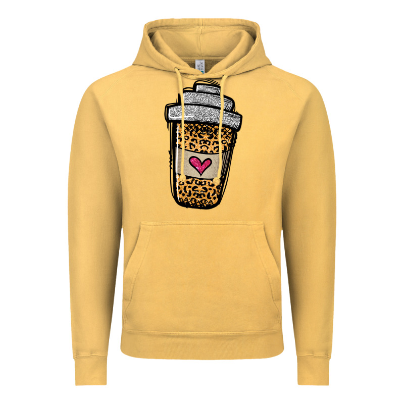 Leopard Glitter Coffee Cup Vintage Hoodie by Jasminsmagicworld | Teevron
