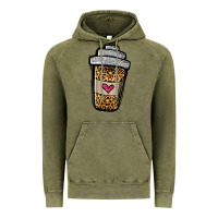 Vintage Olive leopard glitter coffee cup Vintage Hoodie - Jasminsmagicworld