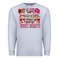 Heather Grey Valentine's Day my class is full of sweet hearts Premium Sweatshirt - FaDigitalArtStudio