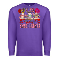 Purple Valentine's Day my class is full of sweet hearts Premium Sweatshirt - FaDigitalArtStudio