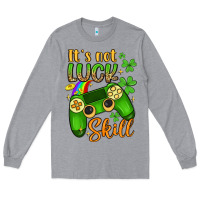 Heather Grey it s not luck skill Long Sleeve Tee - Artiststas