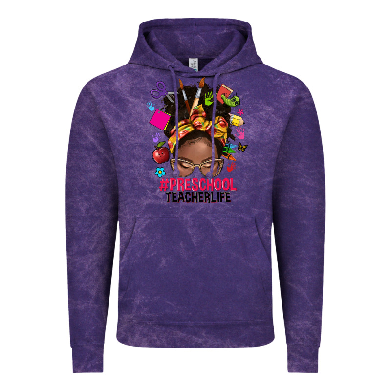 Preschool Teacher Life Afro Messy Bun Vintage Hoodie by NancyCooperArtShop | Teevron