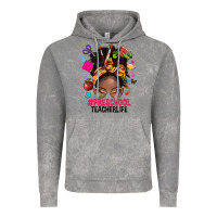 Cloud Rock preschool teacher life afro messy bun Vintage Hoodie - NancyCooperArtShop