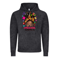 Vintage Black preschool teacher life afro messy bun Vintage Hoodie - NancyCooperArtShop
