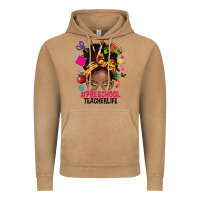 Vintage Camel preschool teacher life afro messy bun Vintage Hoodie - NancyCooperArtShop