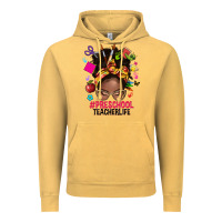 Vintage Mustard preschool teacher life afro messy bun Vintage Hoodie - NancyCooperArtShop