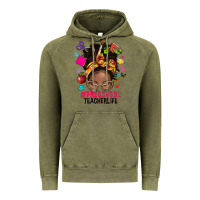 Vintage Olive preschool teacher life afro messy bun Vintage Hoodie - NancyCooperArtShop