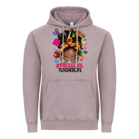 Vintage Zinc preschool teacher life afro messy bun Vintage Hoodie - NancyCooperArtShop