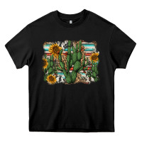 Black serape sunflowers cactus Heavy Core Tee - AdoDesignShop