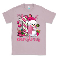 Lilac My 1st. pink Christmas with cute snowman Classic Tee - NancyCooperArtShop