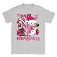 Moon Dust My 1st. pink Christmas with cute snowman Classic Tee - NancyCooperArtShop