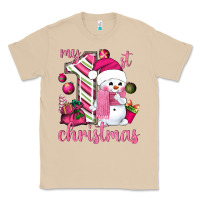 Mushroom My 1st. pink Christmas with cute snowman Classic Tee - NancyCooperArtShop