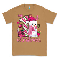 Toasted Coconut My 1st. pink Christmas with cute snowman Classic Tee - NancyCooperArtShop
