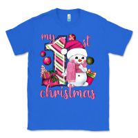 True Royal My 1st. pink Christmas with cute snowman Classic Tee - NancyCooperArtShop