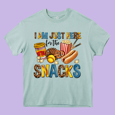 I Am Just Here For The Snacks Heavy Core Tee Designed By Adodesignshop