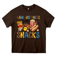 Chocolate Brown i am just here for the snacks Heavy Core Tee - AdoDesignShop