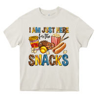 Cream i am just here for the snacks Heavy Core Tee - AdoDesignShop