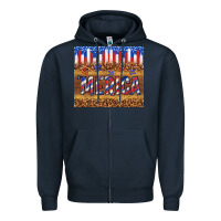 Navy 'merica Zipper Hoodie - TumblerDesignByShophia