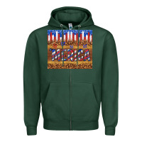 Sports Green 'merica Zipper Hoodie - TumblerDesignByShophia
