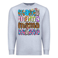 Heather Grey Easter mama mama mama Premium Sweatshirt - OliviaCreatesArt