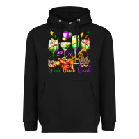 Black drink drank drunk mardi gras wine glasses olivia Heavyweight Hoodie - OliviaCreatesArt