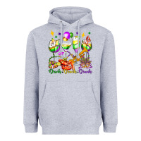 Heather Grey drink drank drunk mardi gras wine glasses olivia Heavyweight Hoodie - OliviaCreatesArt