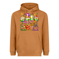 Drink Drank Drunk Mardi Gras Wine Glasses Olivia Heavyweight Hoodie | Teevron