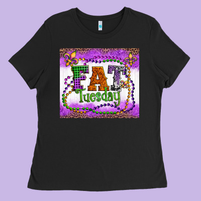 Fat Tuesday Fleur De Lis And Mardi Gras Beads Ladies Tee Designed By Artiststas
