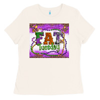 Bone fat tuesday fleur de lis and mardi gras beads Ladies Tee - Artiststas