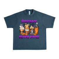 Midnight Navy Nightmare Before Coffee Cups Urban Heavy Tee - MaliasSmallBusiness