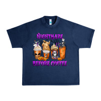 Navy Nightmare Before Coffee Cups Urban Heavy Tee - MaliasSmallBusiness