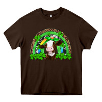 Chocolate Brown st patricks cow rainbow Heavy Core Tee - Artiststas