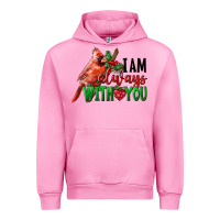 Fuchsia Pink I Am Always With Your Cardinal Bird Urban Hoodie - LillyAllenDesigns