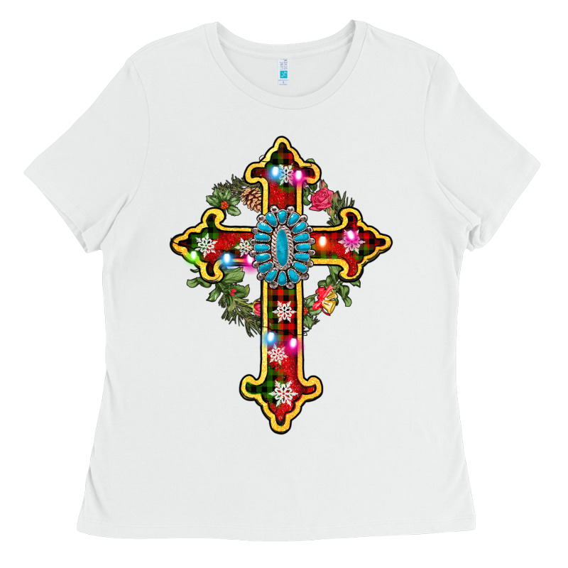 Christmas Cross Ladies Tee by AdoDesignShop | Teevron