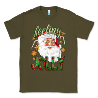 Army Green Feeling Jolly with Santa Classic Tee - NancyCooperArtShop
