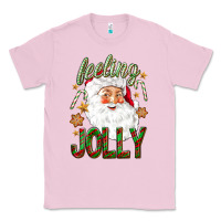 Bubblegum Pink Feeling Jolly with Santa Classic Tee - NancyCooperArtShop