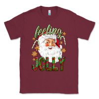Burgundy Feeling Jolly with Santa Classic Tee - NancyCooperArtShop