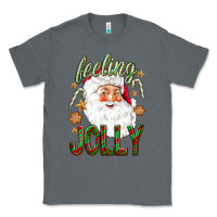 Charcoal Heather Feeling Jolly with Santa Classic Tee - NancyCooperArtShop