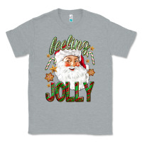 Heather Grey Feeling Jolly with Santa Classic Tee - NancyCooperArtShop