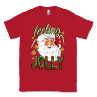 Red Feeling Jolly with Santa Classic Tee - NancyCooperArtShop