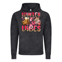 Vintage Black pink winter vibes Vintage Hoodie - MaliasSmallBusiness