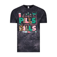 Cloud Black slingin' pills to pay the bills Vintage Tee - MaliasSmallBusiness
