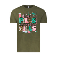 Vintage Olive slingin' pills to pay the bills Vintage Tee - MaliasSmallBusiness