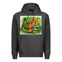 Charcoal Heather St. Patrick's Day gnomies with truck tumbler Premium Hoodie - HowdyJamesFarm