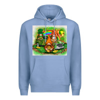 Colony Blue St. Patrick's Day gnomies with truck tumbler Premium Hoodie - HowdyJamesFarm