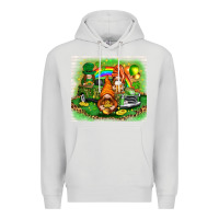 Dove Grey St. Patrick's Day gnomies with truck tumbler Premium Hoodie - HowdyJamesFarm