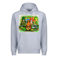 Heather Grey St. Patrick's Day gnomies with truck tumbler Premium Hoodie - HowdyJamesFarm