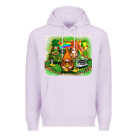 Lilac St. Patrick's Day gnomies with truck tumbler Premium Hoodie - HowdyJamesFarm