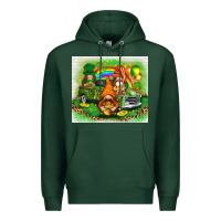 Sports Green St. Patrick's Day gnomies with truck tumbler Premium Hoodie - HowdyJamesFarm